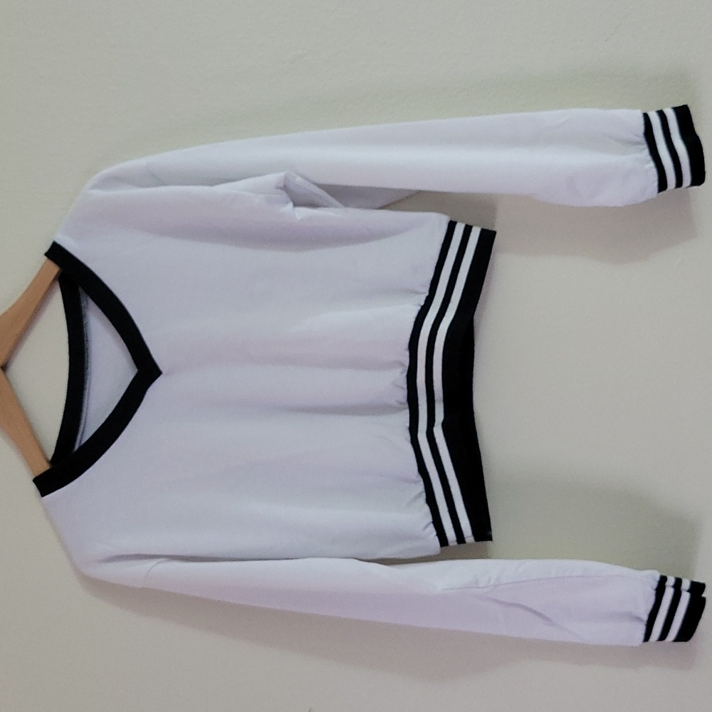 SHEIN Women's V-Neck Striped Sweatshirt